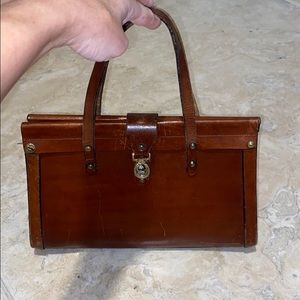 Brown vintage leather handbag